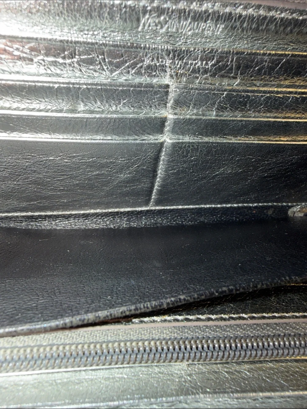 Vintage Yves Saint Laurent Zip-Around Wallet In Black Leather - Picture 11 of 16